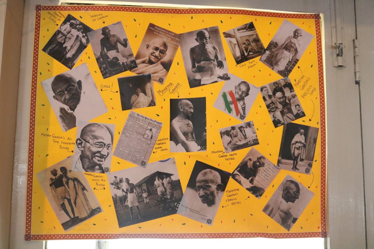 Dept of Politics students - Poster making and display on the occassion of 150th Birth Anniversary of Gandhiji