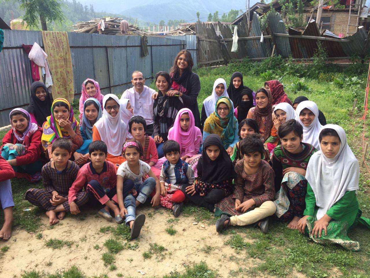 Zahra and Neha at Borderless World Foundation, Kashmir May 2018 Dept- Poli n Pub Adm