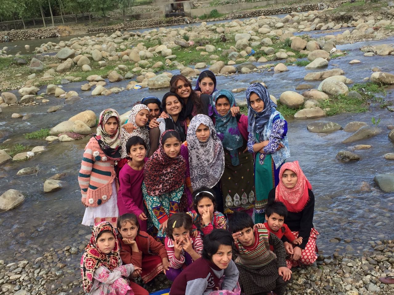 Zahra and Neha at Borderless World Foundation, Kashmir 1 May 2018 Dept- Poli n Pub Adm