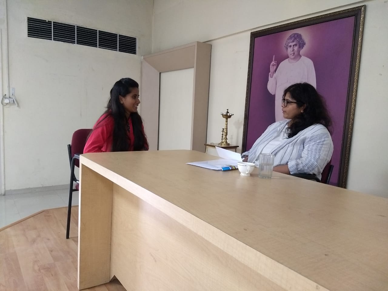 Miss Ankita of GoMo Group conducting personal interview round for the candidates