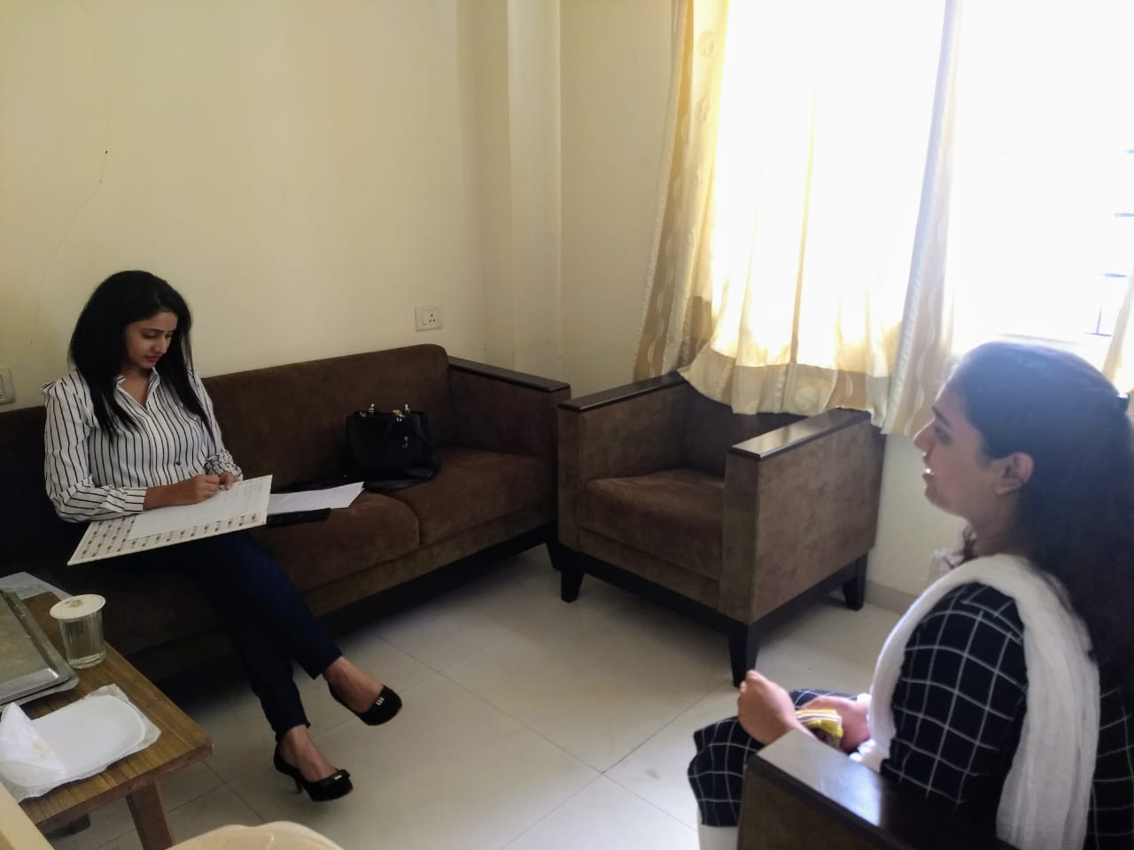 Miss Swati of GoMo Group conducting personal interview round for the candicates