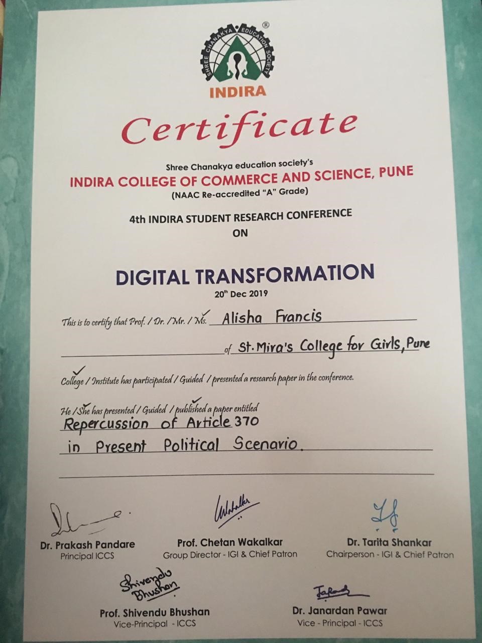 Certificate