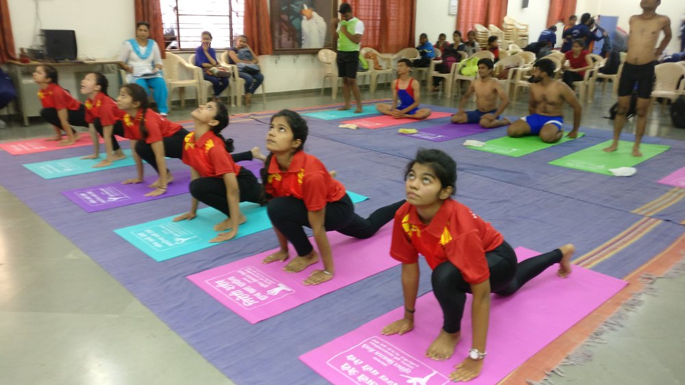 Inter Collegiate yoga Competition our team secured Second Place. while performing Suryanamaskar.