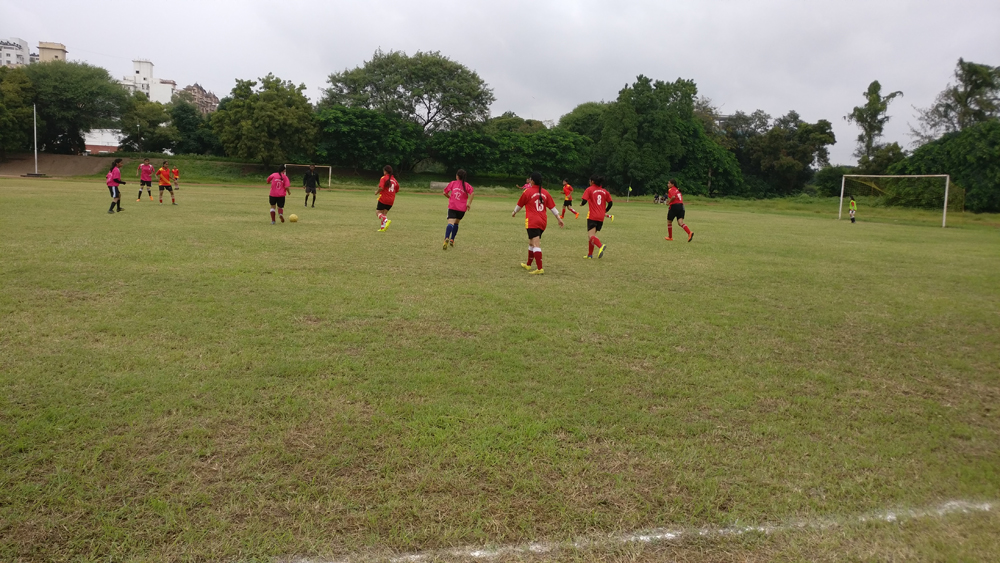 Inter Collegiate football team while playing match