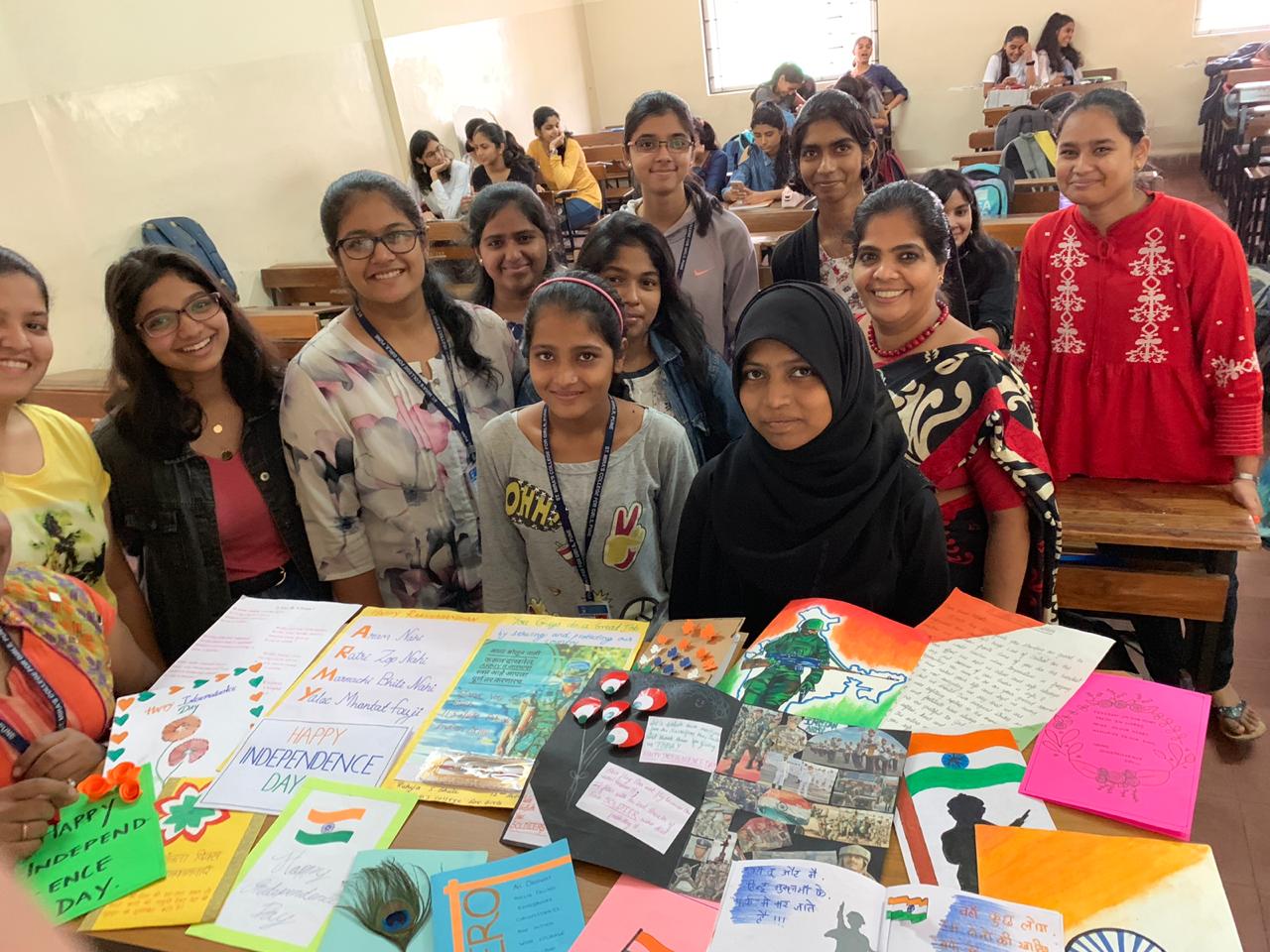 Dept of Politics and Pub Adm- Making of Greeting cards for our soldiers on the occassion of Independence Day