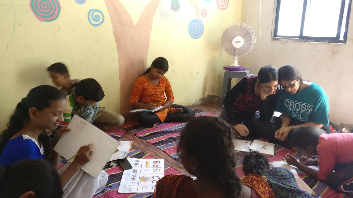 Lujain and Sanjna drawing classes