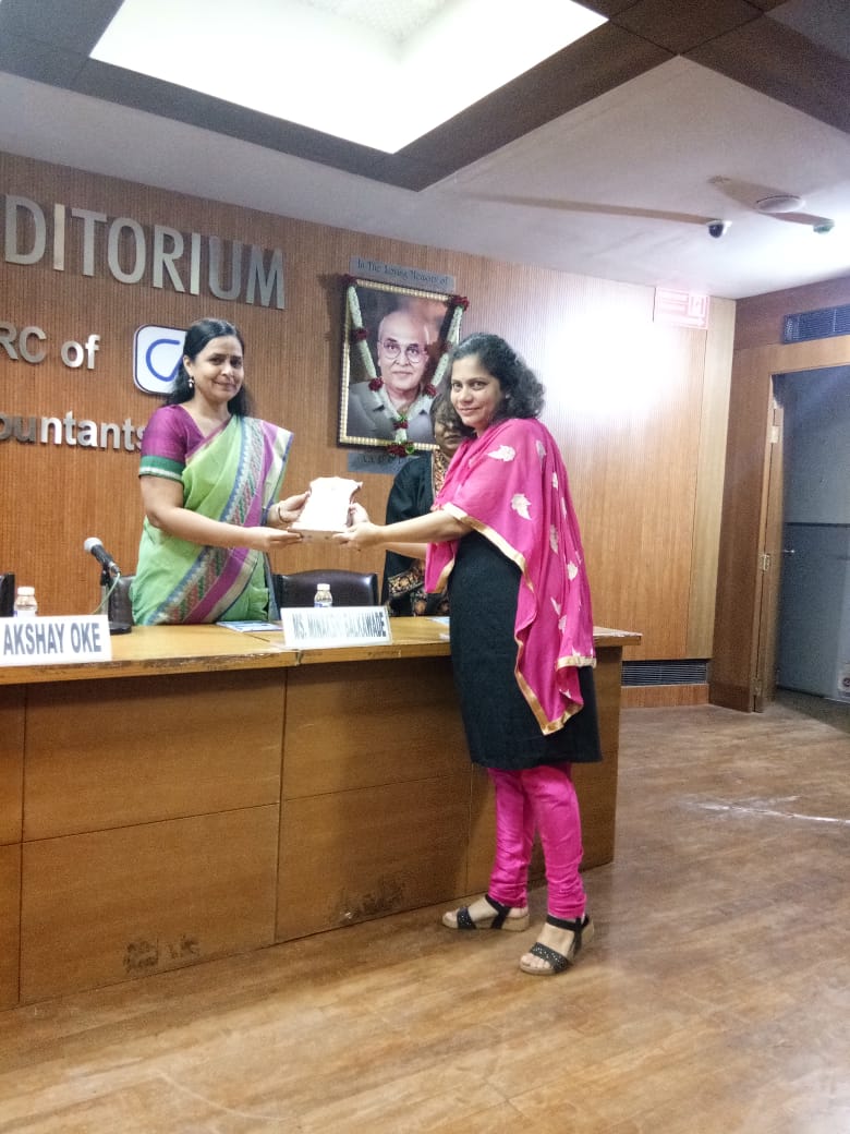 Felicitation of Ms. Meenakshi Wagh by ICAI Pune Branch