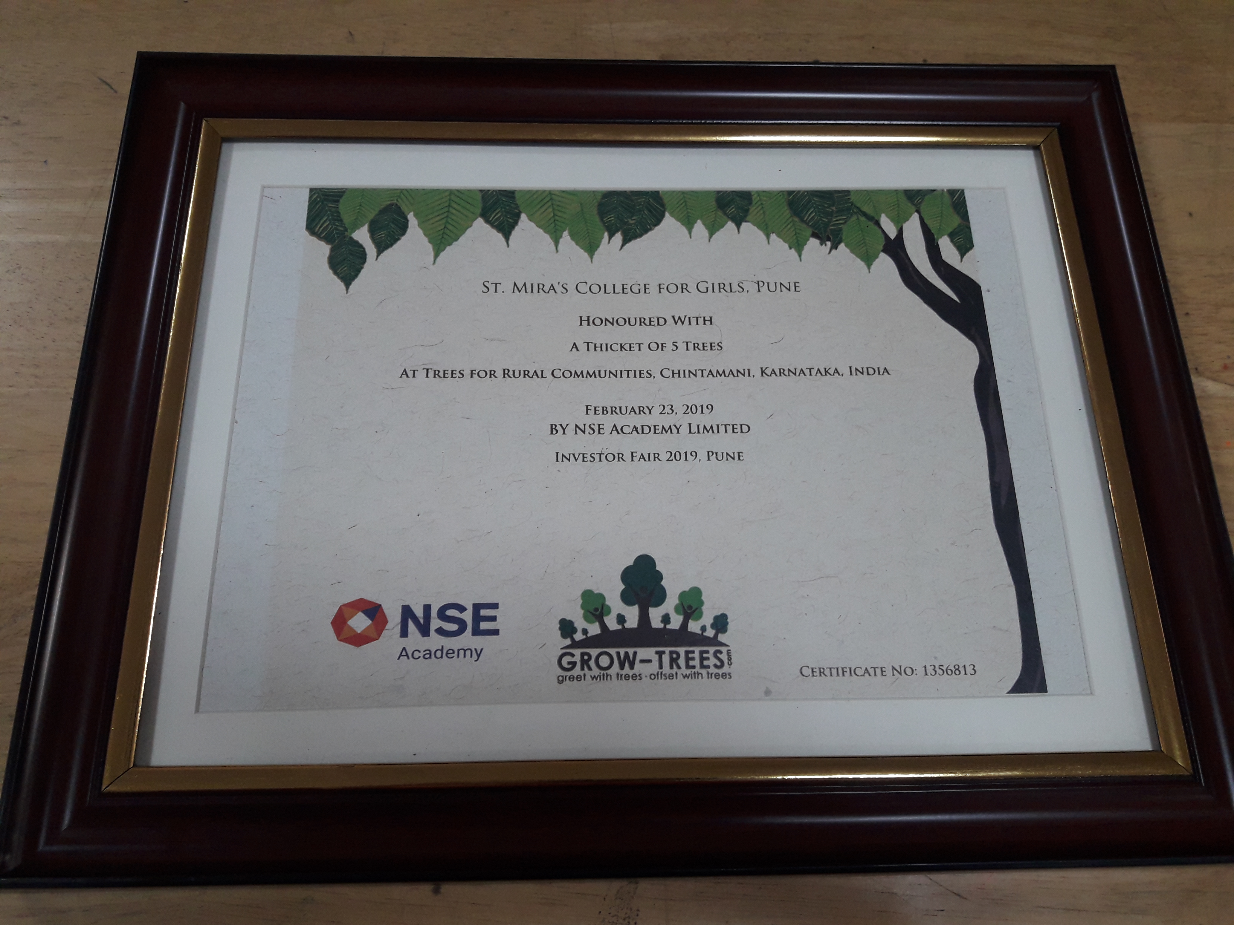 NSE Investor Fair Pune 2019 - Felicitation of Principal