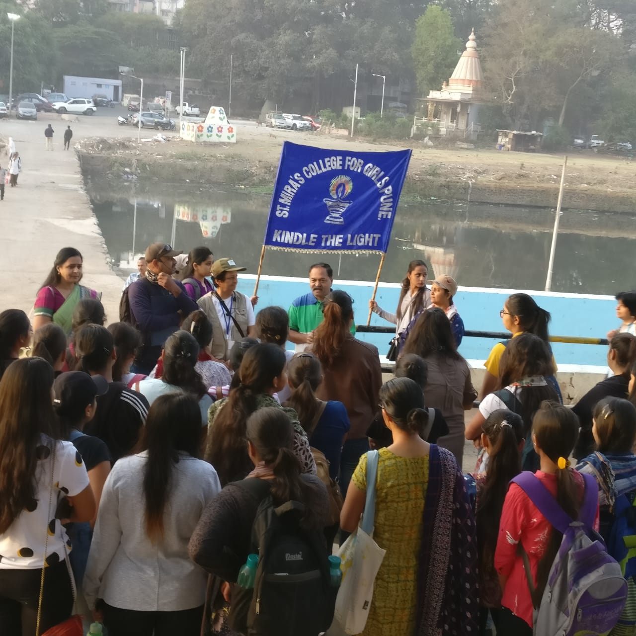 River Walk - Shri Molak addressing the students