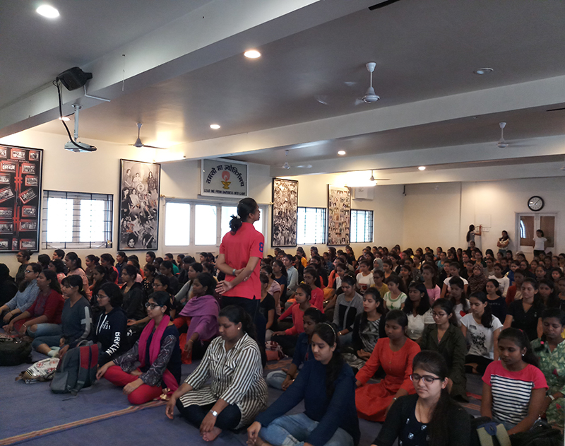 SIP - Day 3 - Session on Yoga and Meditation by Ms. Ekta Jadhav, Director of Physical Education, St. Mira's College for girls