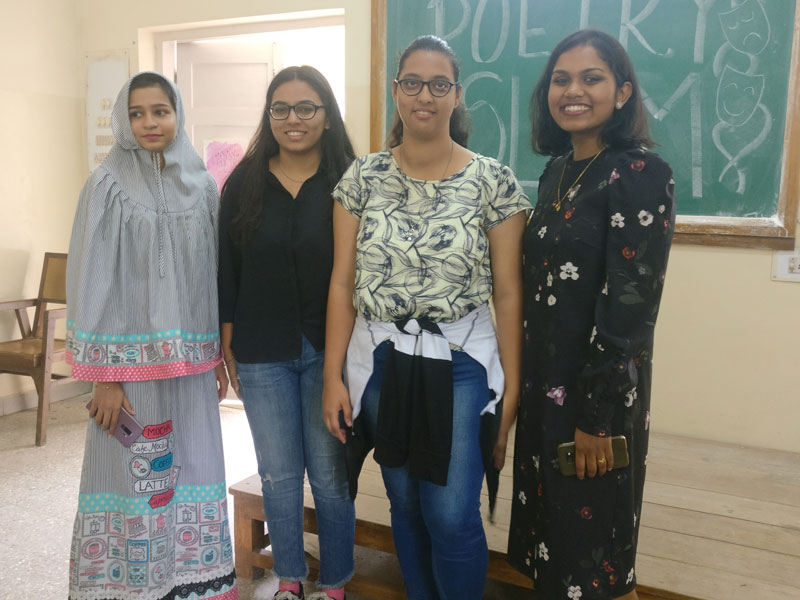 Judges with Winners of the Poetry Slam