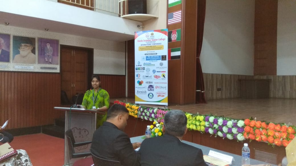 Paper Presentation at Interrnational Conference held on 18th & 19th Jan,2019 at Abeda Inamdar college