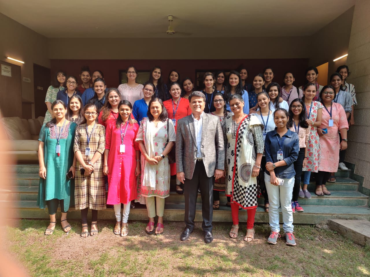 Students and staff with Coach Vishal Shah