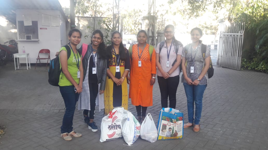 Students taking material for Lunch to DeepGriha