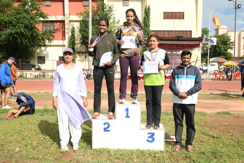 Senior College- MAMTA CHOURASIA - Silver Medal and  POONAM DUBE- Third Place- In Inter Collegiate Athletics Competition 