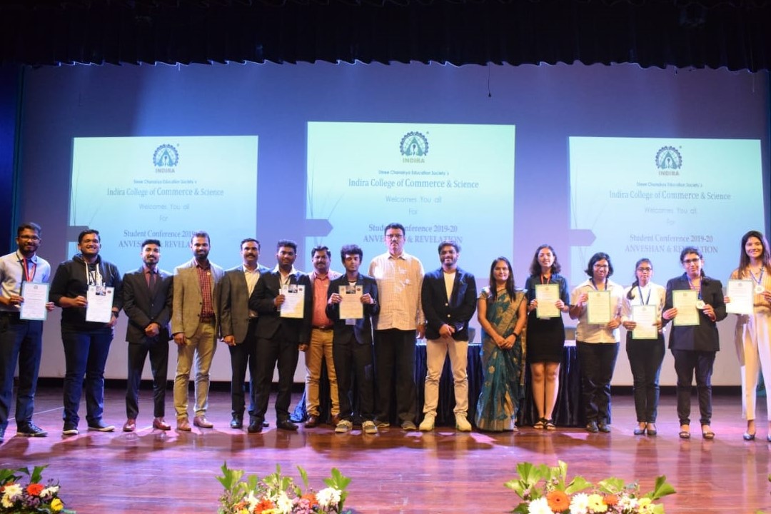 Third Prize Student Research Confernce Indira College Chandni Mohnani Priti Verma Kate Lopez (Second from Right)